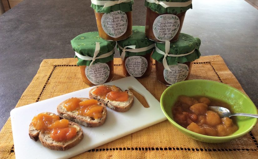 #MaCuisineAncestrale… Confiture de pêches et de melon au miel et aux épices…