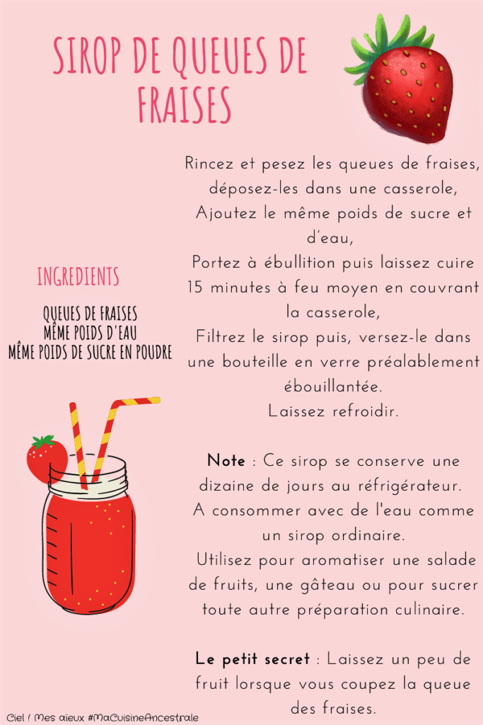 Sirop de queues de fraises • Leslie en Cuisine